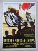 Propaganda Postkarte, sog. 3.Reich, Großer Preis von Europa, Sachsenring 1938, gelaufen, SST