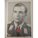 Propaganda Postkarte, sog. 3.Reich, Ritterkreuzträger Major Ihlefeld, ungelaufen