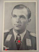 Propaganda Postkarte, sog. 3.Reich, Ritterkreuzträger Major Ihlefeld, ungelaufen