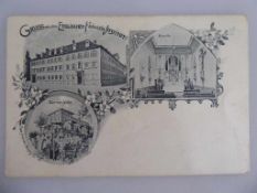 Ansichtskarte Würzburg, "Gruss aus dem Englischen Fräulein Institut in Würzburg", Franz Scheiner