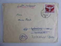 Deutsche Feldpost "Inselpost" / 1944, (Mi.Nr. 10 - Agramer Aufdruck - Platte I.), gel. nach