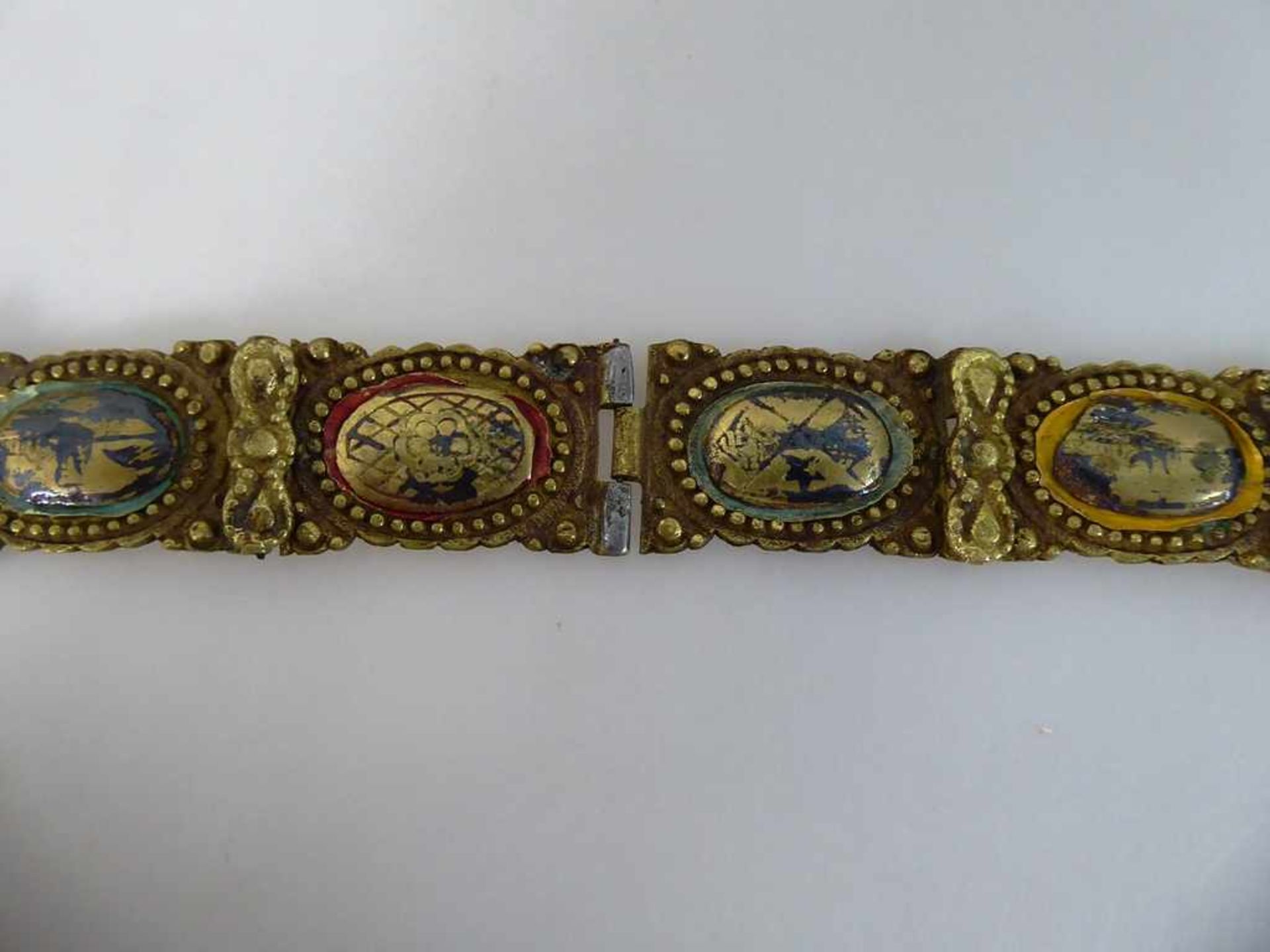 Osmanischer Gürtel / Hochzeitsgürtel, Messing, Kupfer, aufwendig gearbeitete Schnalle, verziert - Bild 2 aus 2
