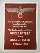 Propaganda Postkarte, sog. 3.Reich, Postkarte auf den 1. Oktober 1938, SST, ungelaufen