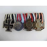 Ordenspange, Eisernes Kreuz II. Klasse, Tapferkeitsmedaille Ernst Ludwig / Hessen, Marinekorps