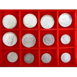 Kaiserreich - Großherzogtum Baden, Konvolut von 12 Silbermünzen, 5 Mark, 1876 s-ss, Jaeger 27, 2