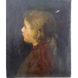 Leisten, Jacobus (1844 Düsseldorf - 1918 ebda.), Gemälde eines Kinderportraits im verlorenen Profil,
