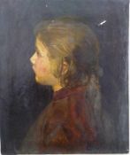 Leisten, Jacobus (1844 Düsseldorf - 1918 ebda.), Gemälde eines Kinderportraits im verlorenen Profil,