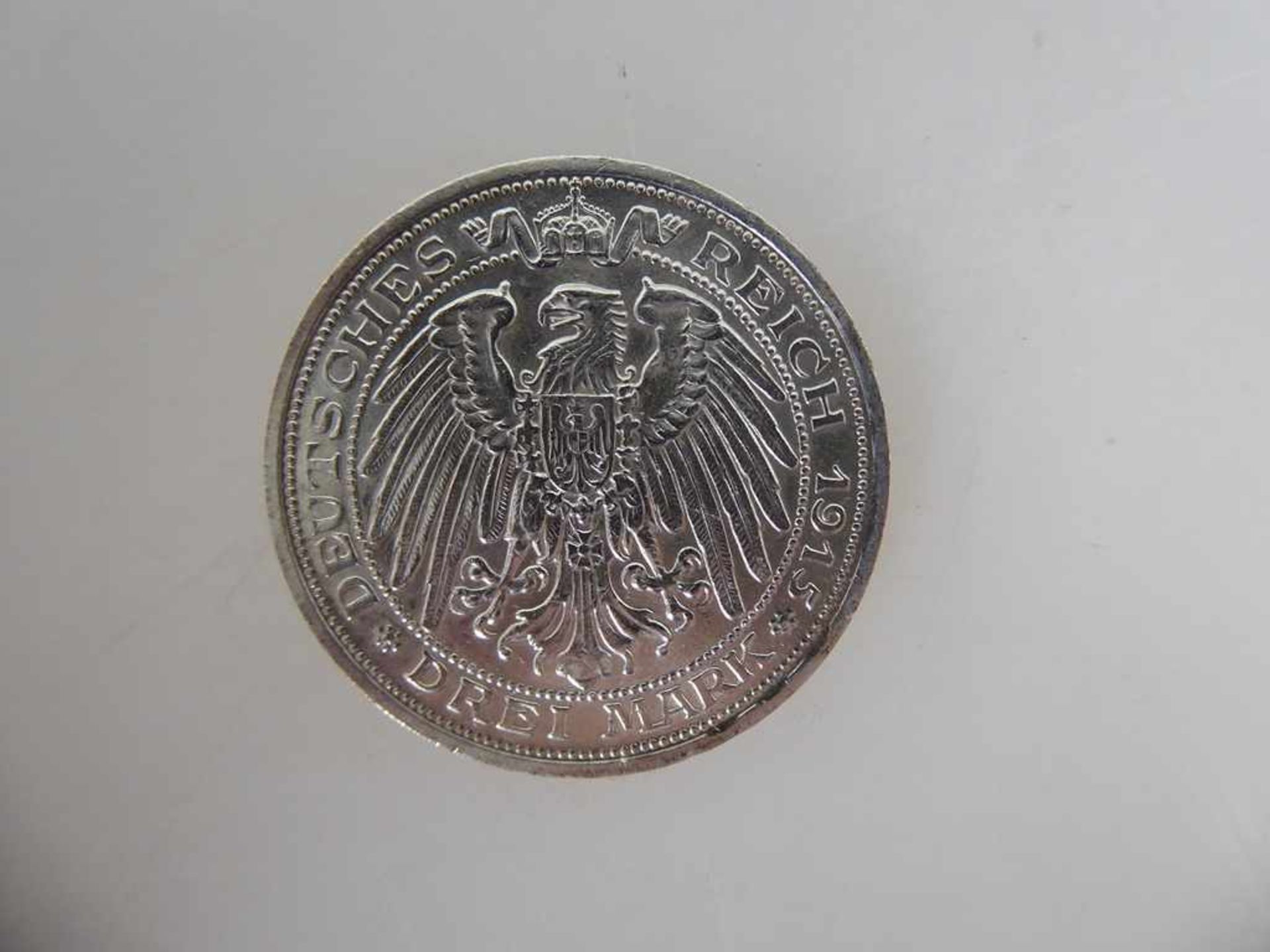 Kaiserreich - Mecklenburg-Schwerin, 3 Mark, 1915, Großherzog Friedrich Franz IV. (1897-1918) und - Bild 2 aus 2