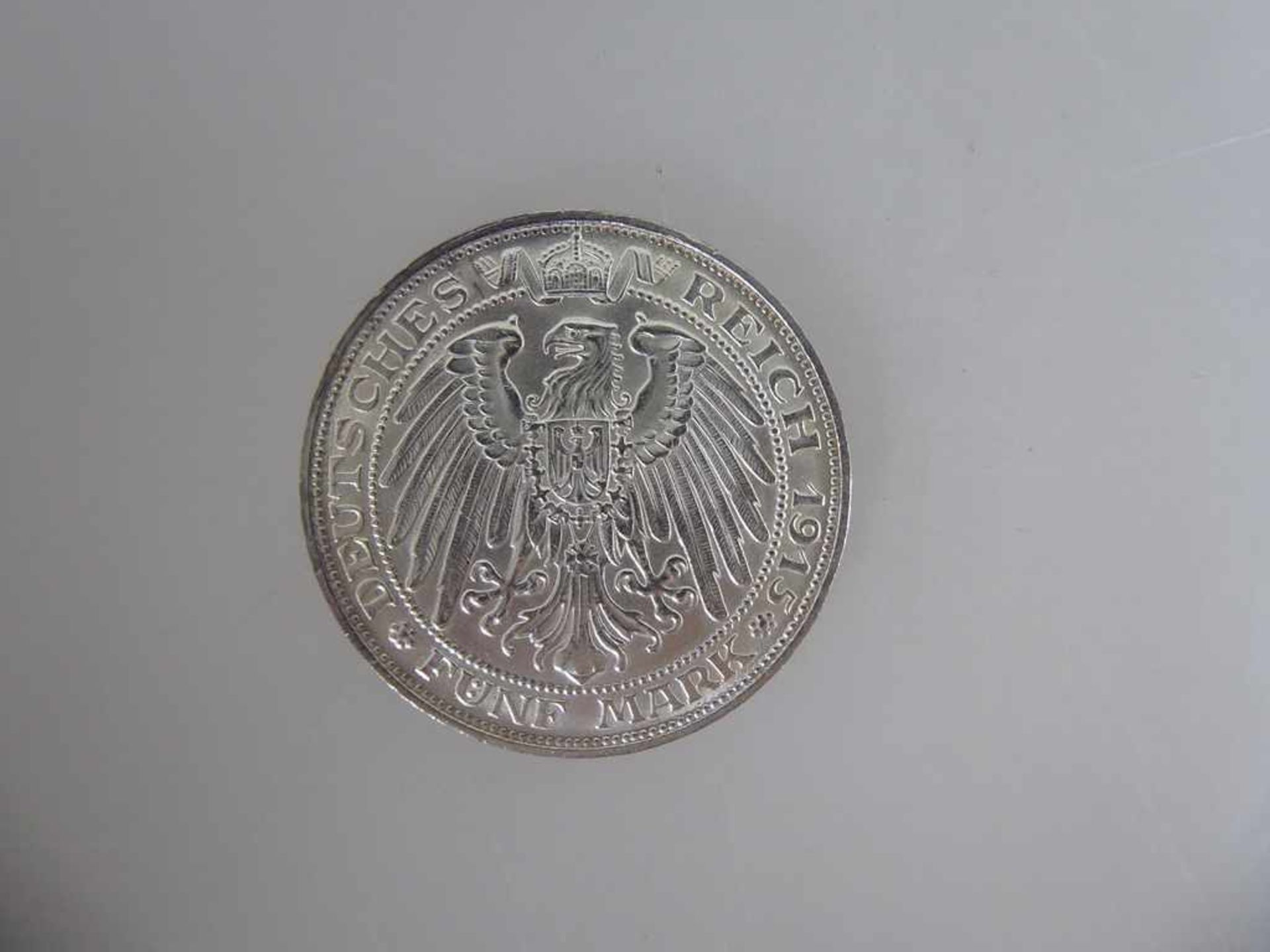 Kaiserreich - Mecklenburg-Schwerin, 5 Mark, 1915, Großherzog Friedrich Franz IV. (1897-1918) und - Bild 2 aus 2
