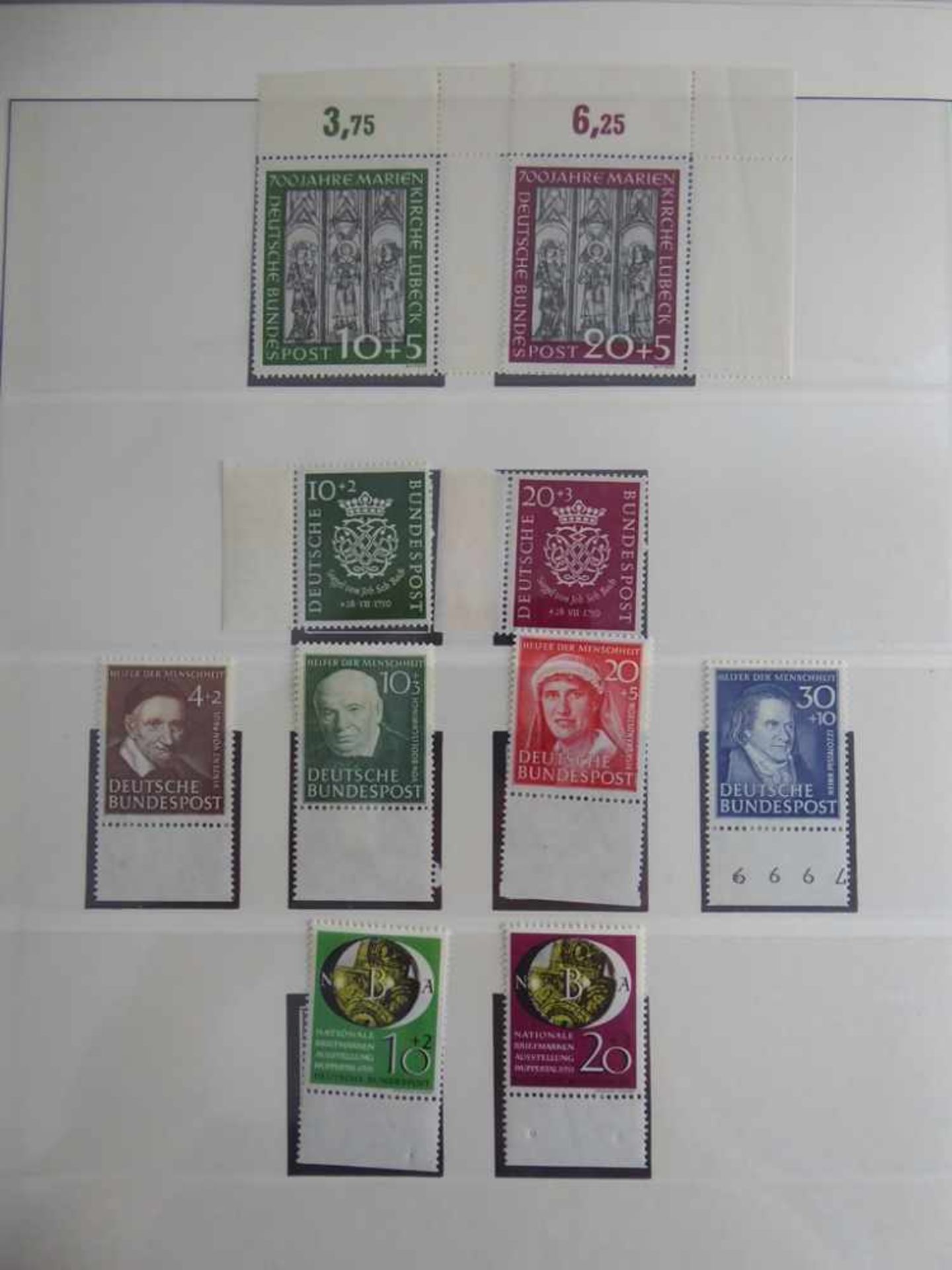Briefmarkensammlung Bundesrepublik Deutschland, im Lindner Vordruckalbum, die ersten Jahrgänge - Image 2 of 3