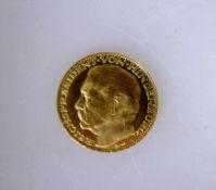 Goldmedaille 1928 - auf Paul von Hindenburg, Gelbgold 900, d. 20mm, 3,2g.