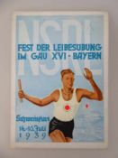 Propaganda Postkarte, sog. 3.Reich, Organisationen, NSRL, Fest der Leibesübung im Gau XVI -
