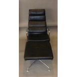 Eames Charles (1907-1978) & Ray (1912-1988) , Soft Pad Chair EA 222 mit Fußhocker 223,