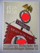 Propaganda Postkarte, sog. 3.Reich, Reichsparteitag Weimar 1936, gelaufen, SST