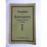 Würzburg, seltenes Buch mit Beschreibung der Hydranten in öffentlichen Straßen und Plätzen, 63