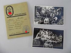 RAD, Reichsarbeitsdienst Mitgliedausweis und zwei original Fotografien