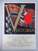 Propaganda Postkarte, sog. 3.Reich, Viktoria - Deutschland siegt an allen Fronten für Europa,