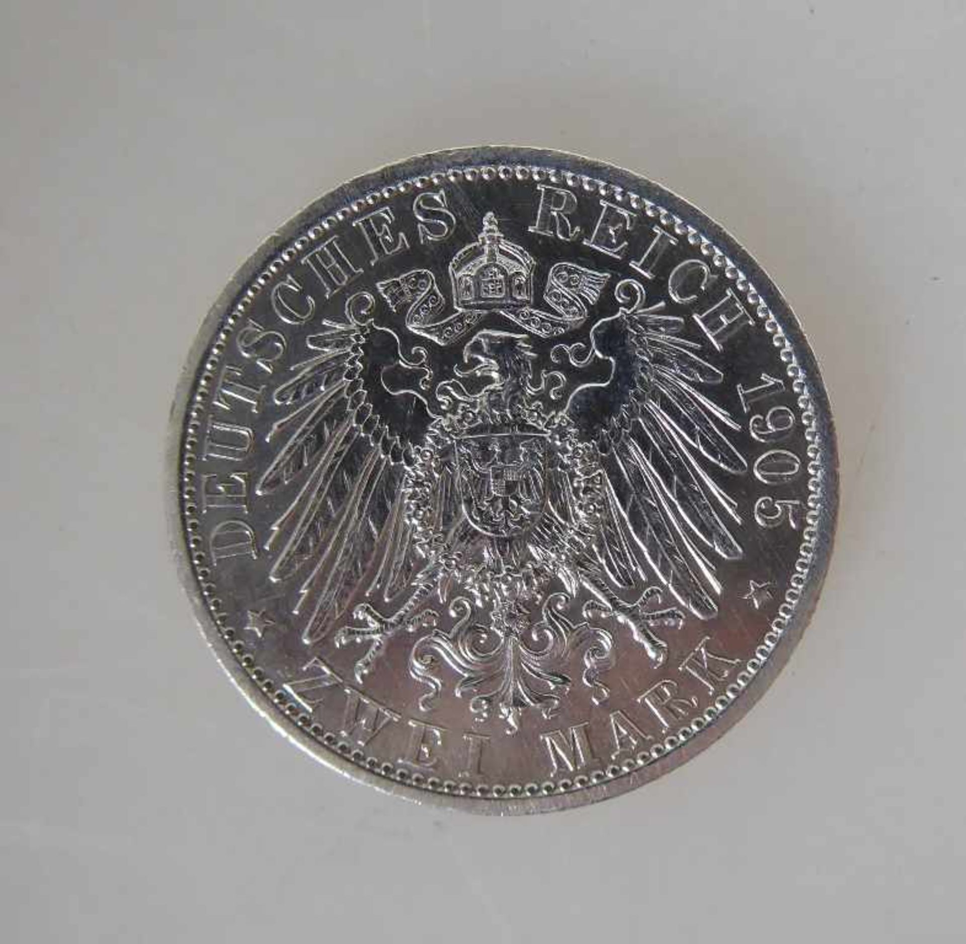Kaiserreich - Mecklenburg - Strelitz, 2 Mark, 1905, Großherzog Adolf Friedrich (1904-1914), vz, - Bild 2 aus 2