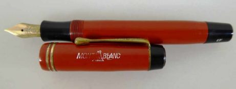Montblanc Füller, Modell Simplo, braunrotes Gehäuse, Goldfeder 585, selten!