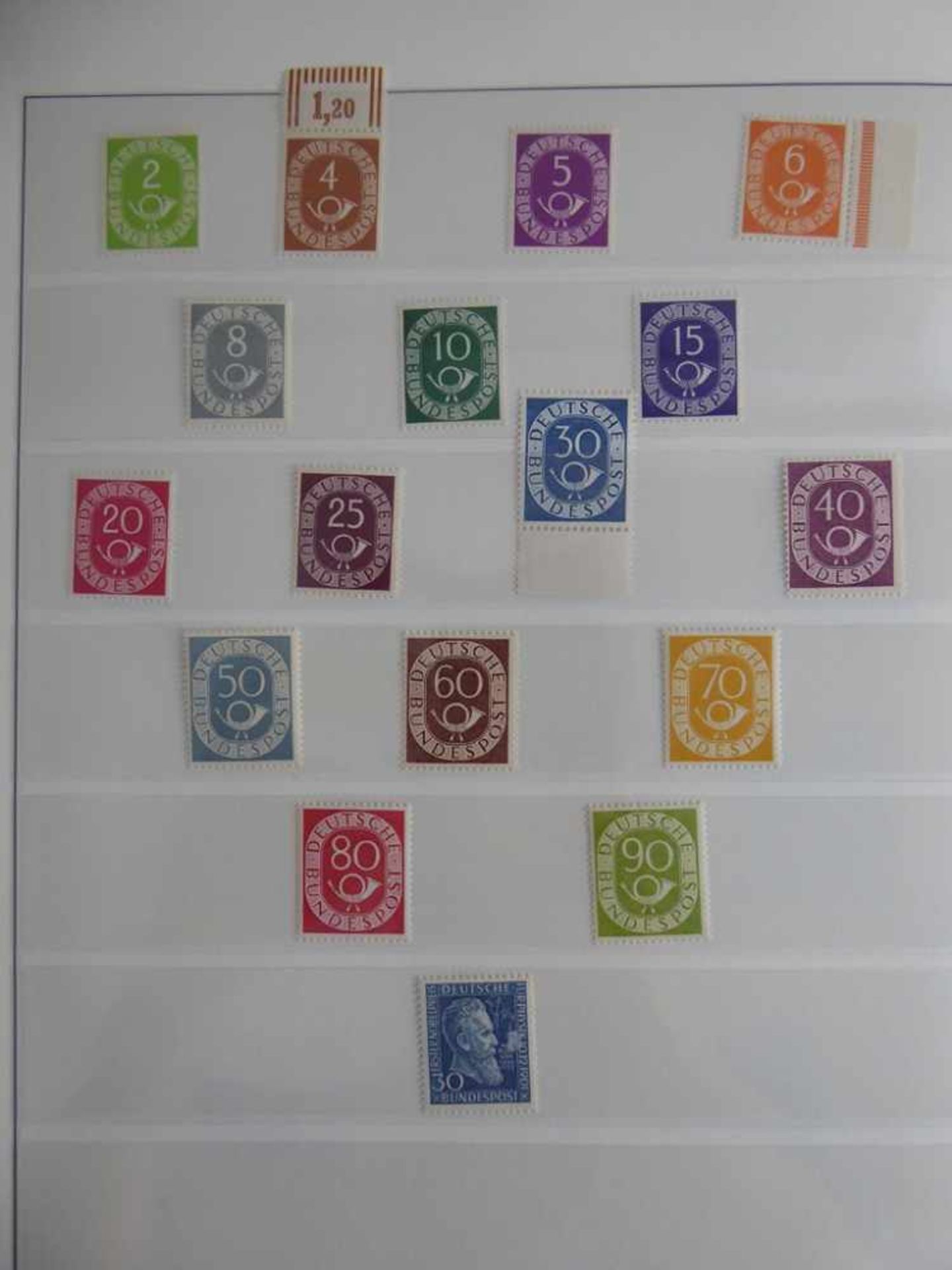 Briefmarkensammlung Bundesrepublik Deutschland, im Lindner Vordruckalbum, die ersten Jahrgänge - Image 3 of 3