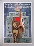 Propaganda Postkarte, sog. 3.Reich, WHW, Bayrisches Beamten-Notopfer zur Winterhilfe 1933/34,