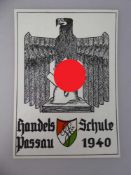 Propaganda Postkarte, sog. 3.Reich, Handels-Schule Passau, 1940, ungelaufen