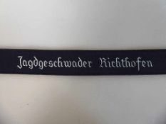 Ärmelband "Jagdgeschwader Richthofen", l. 50cm, Sammleranfertigung