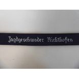 Ärmelband "Jagdgeschwader Richthofen", l. 50cm, Sammleranfertigung