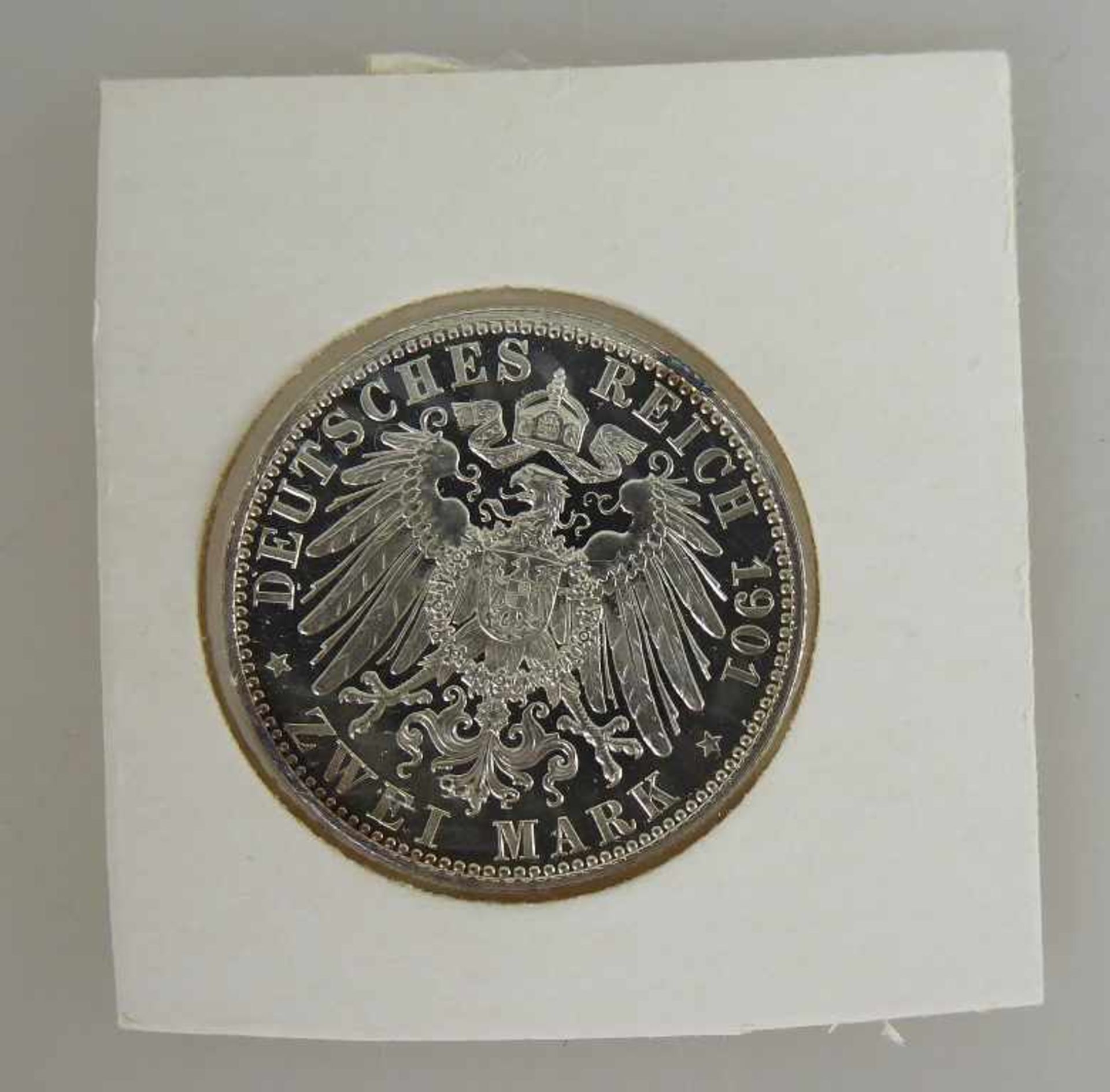 Kaiserreich - Herzogtum Sachsen - Altenburg, 2 Mark, 1901, Herzog Ernst (1853-1908), polierte Platte - Bild 2 aus 2
