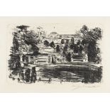 Lovis Corinth Sanssouci. Signierte Orig.-Lithographie. 1916. 24,8 : 39,7 cm. Blattgröße: 38 : 48 cm.