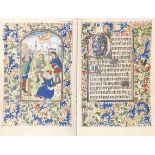 Lateinisches Stundenbuch Manuskript auf Pergament. Brügge, um 1460-70. Exzeptionell illuminiertes