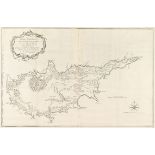 Zypern To George Wakeman Esq.. this map of the Island of Cyprus, is dedicated. Kupferstich nach
