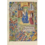 Lateinisches und französisches Stundenbuch Manuskript auf Pergament. Rouen, um 1470. Hochwertiges