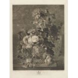 Richard Earlom 2 Bll.: A Flower Piece. A Fruit Piece. Schabkunstblätter (1 ankoloriert) nach Jan van