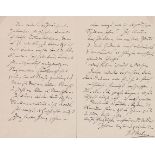 Johannes Brahms (1833-1897) Eigenhändiger Brief mit Unterschrift. Wien, 11. IX. 1888 (Poststempel