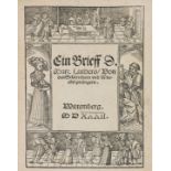 Martin Luther 3 Schriften von Martin Luther. Aus den Jahren 1526-38. Sammlung von drei teils