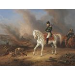 Albrecht Adam 1786 Nördlingen - 1862 München Napoleon vor dem brennenden Smolensk. 1836. Öl auf