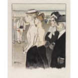 Théophile Alexandre Steinlen 1859 Lausanne - 1923 Lausanne Der Kirchgang. Um 1900. Tuschzeichnung