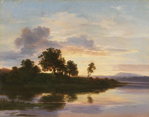 Christian Morgenstern 1805 Hamburg - 1867 München (Zugeschrieben) - Abendstimmung am Starnberger