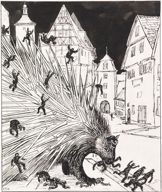 Thomas Theodor Heine 1867 Leipzig - 1948 Stockholm 2 Bll.: Preußen kolonisiert. Der Weg des