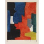 Serge Poliakoff 1900 Moskau - 1969 Paris Composition bleue, rouge, verte et noire. 1958. Farbige