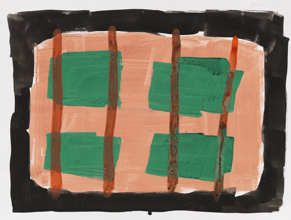 Günther Förg 1952 Füssen - 2013 Freiburg Ohne Titel. 2001. Gouache. Rechts oben signiert und