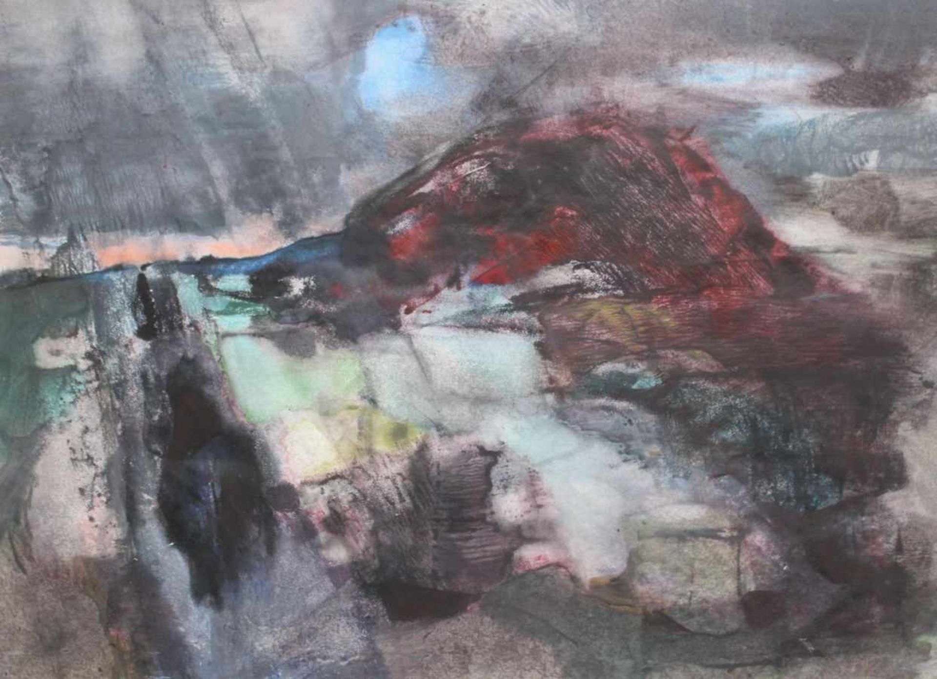 Aquarell - Willi Ulfig (1910 Breslau - 1983 Regensburg) "Landschaft", lasierende Farben auf