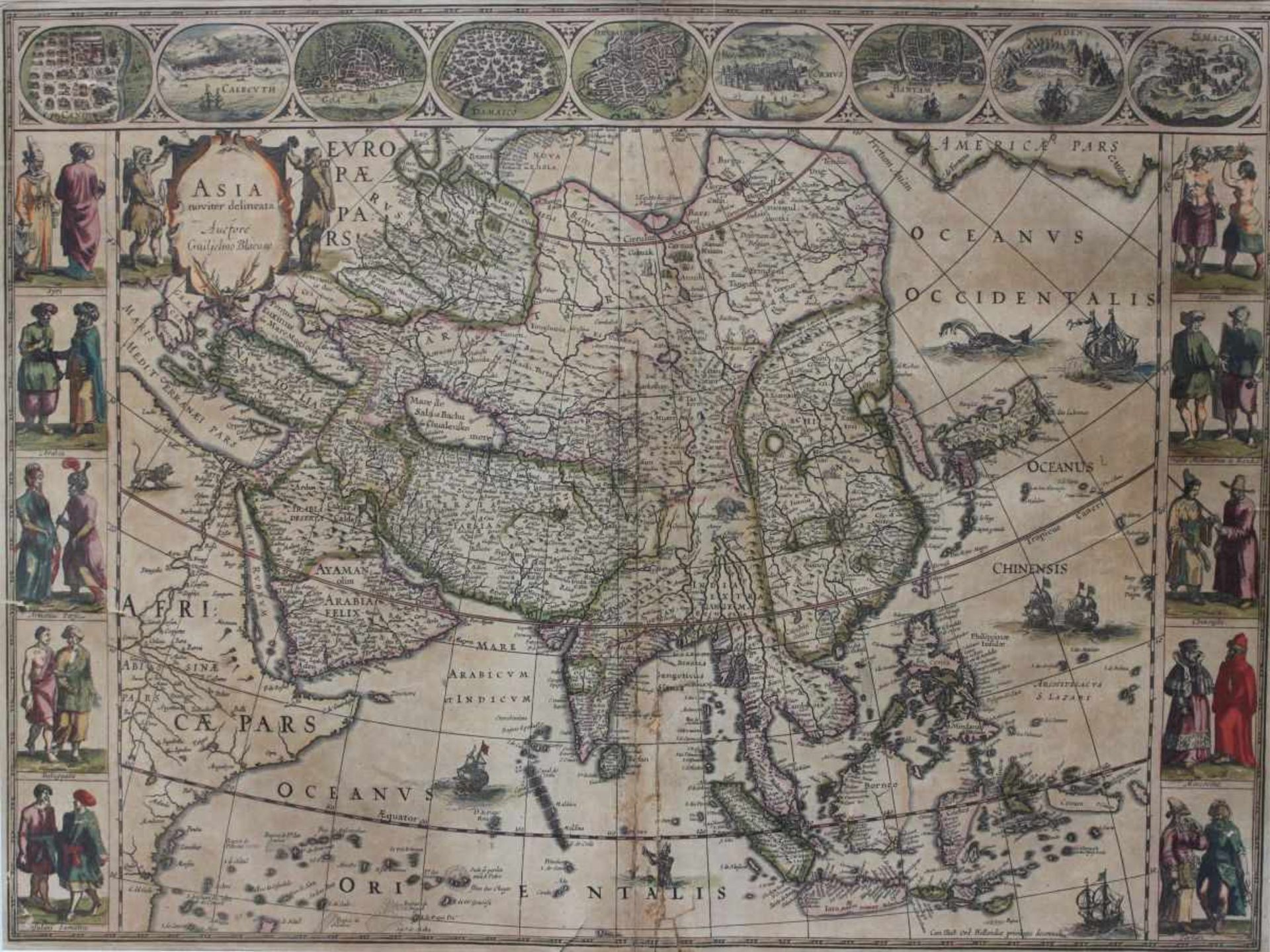 Kupferstich - Willem Blaeu (1571 Alkmaar - 1638 Amsterdam) "Asia noviter delineata, Auctore