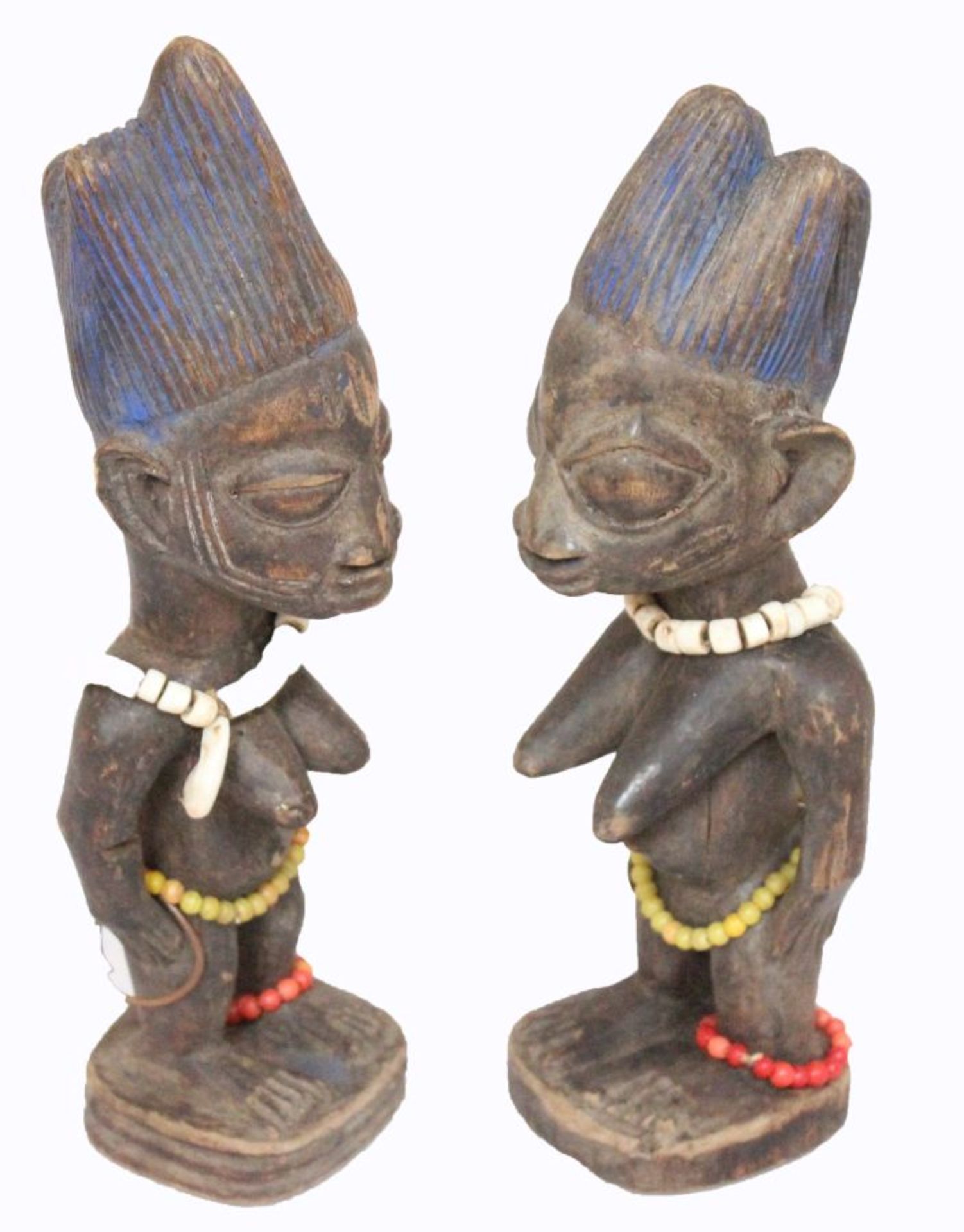 Ibidji Paar, Yoruba-Niger Holz beschnitzt, Höhe ca. 28cm