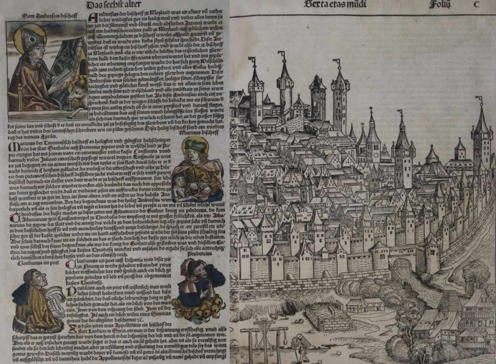 Sechs Holzschnitte - Hartmann Schedel (1440 Nürnberg 1514) aus der sogenannten Schedelschen