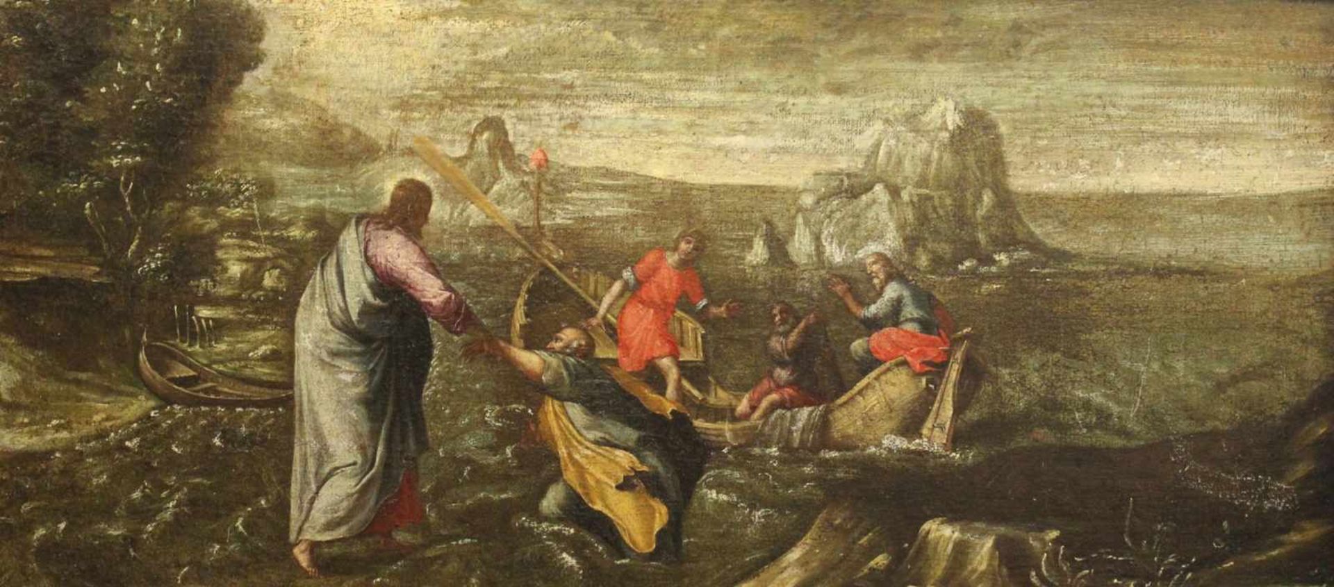 Gemälde - Nachfolger Jacopo Tintoretto (1518 Venedig 1594) "Der auf dem See Genezareth wandelnde