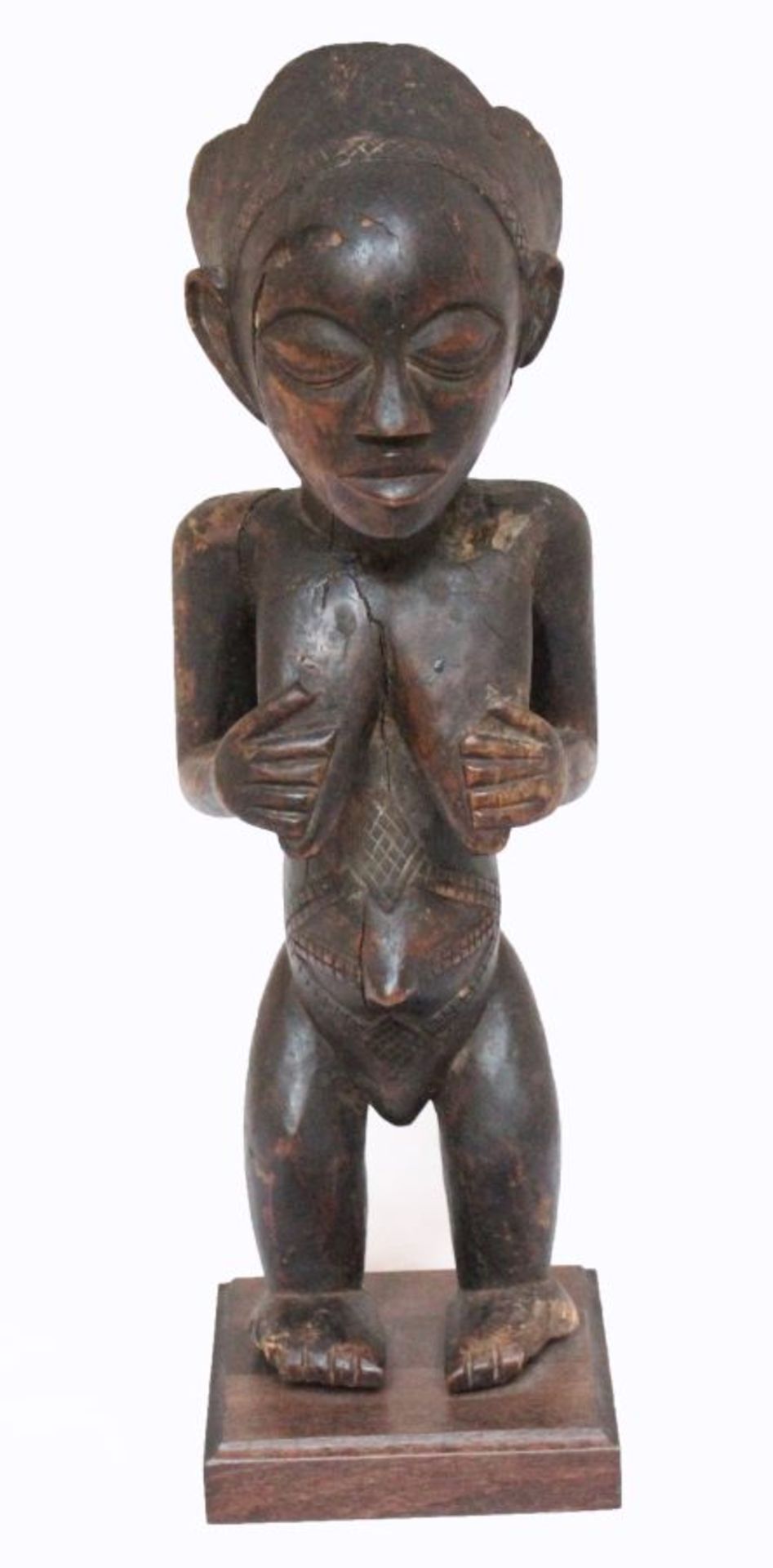 Ahnenfigur Luba-Hemba D.R. Kongo, Holz beschnitzt, Höhe ca. 45cm