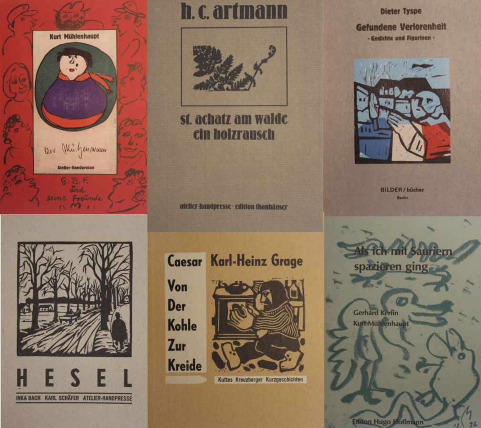 Lot Künstlerbücher - Berlin 20.Jahrhundert 1.Kurt Mühlenhaupt, Der Mützenmann, Atelier-Handpresse,