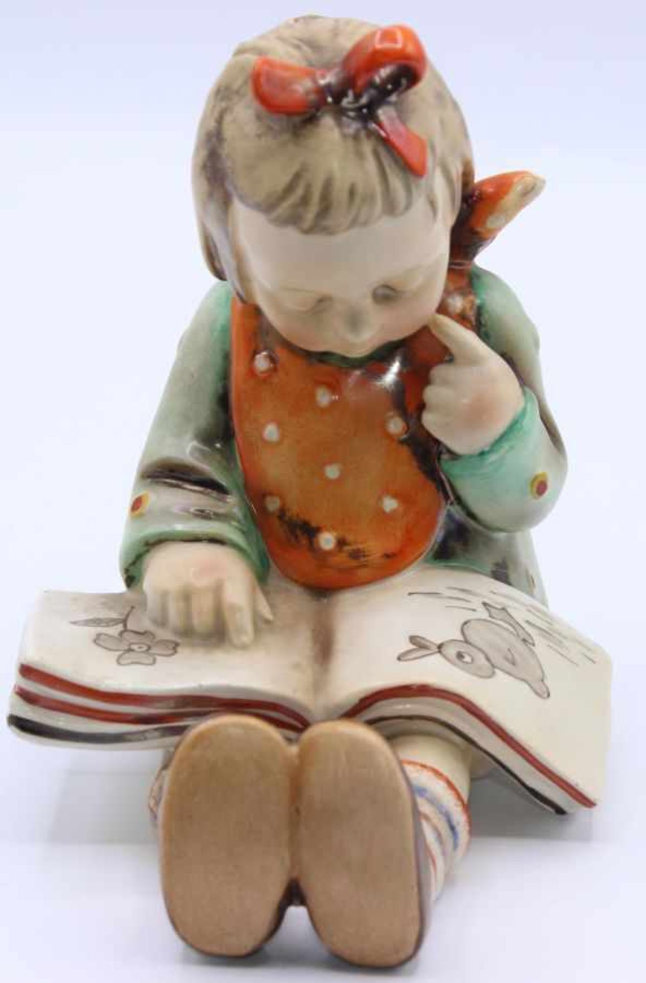 Hummel Figur - Entwurf Reinhold Unger " Bücherwurm Mädchen", Marke 1935-1949, Mod.Nr. 14, hier